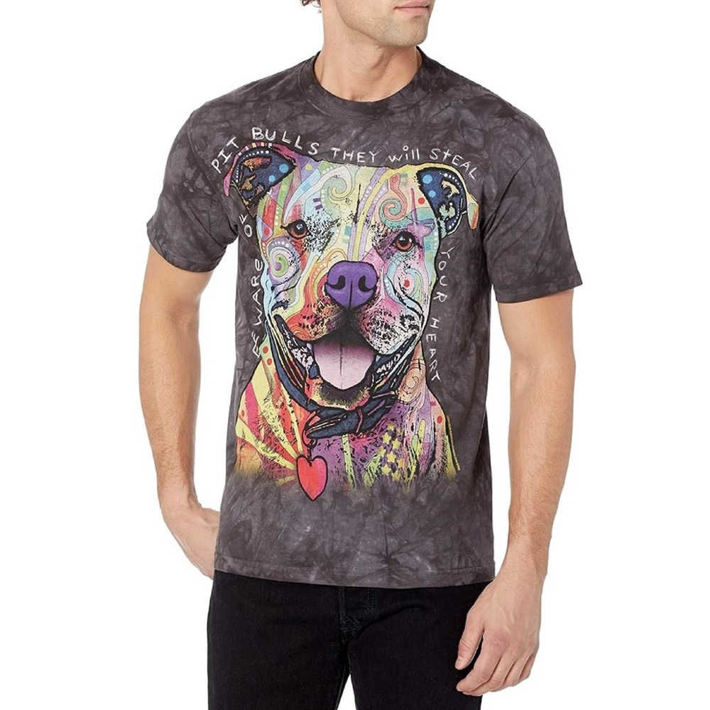 The Mountain Men's Beware Of The Pit Bulls Short Sleeve Graphic T-Shirt Size 2XL
